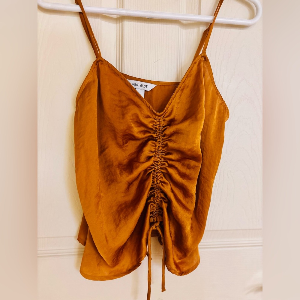Nine West Women's Mustard Ruched Camisole